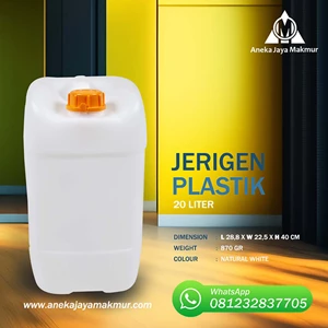 Jerigen Plastik 20 Liter Warna Putih Natural