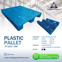 Flat Plastic Pallet M Model Size 120 x 100 x 15 cm Colour BLUE